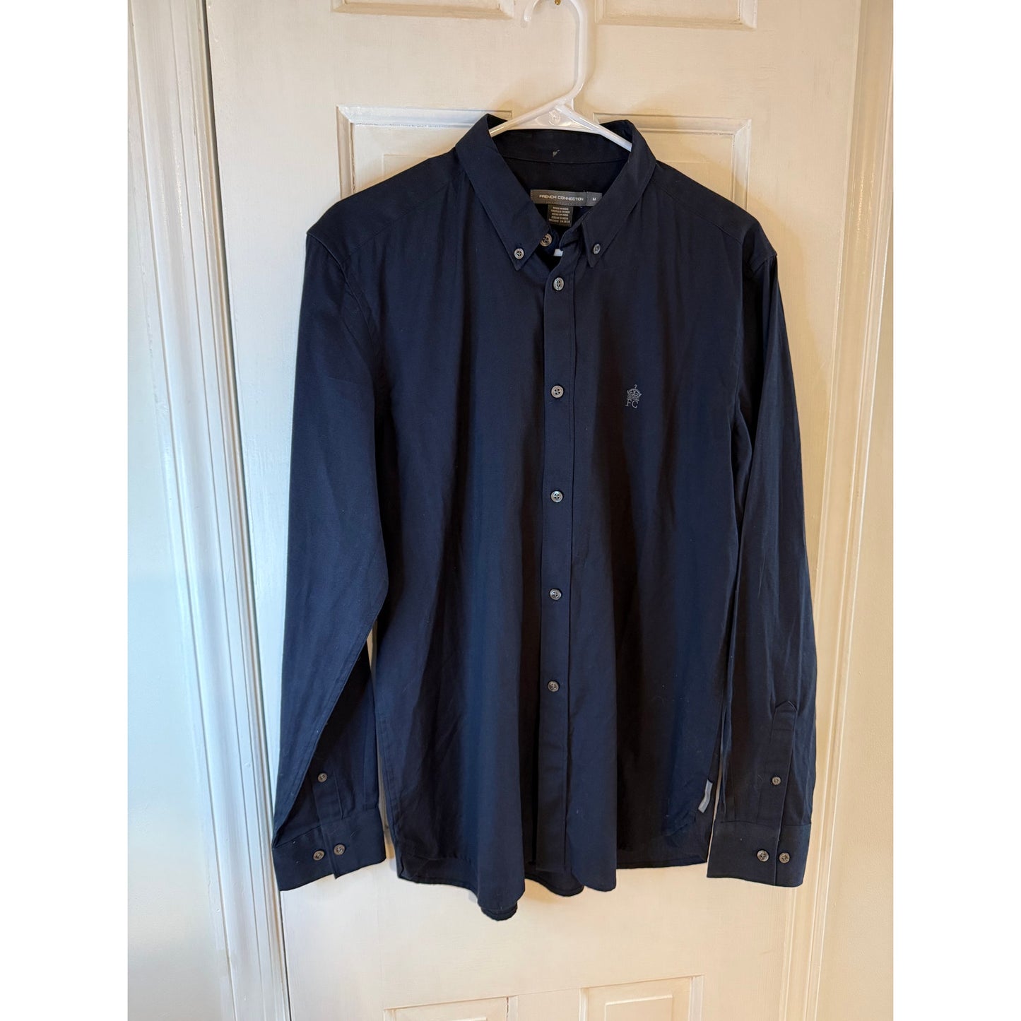 French Connection Men's Black Button Down Shirt Medium