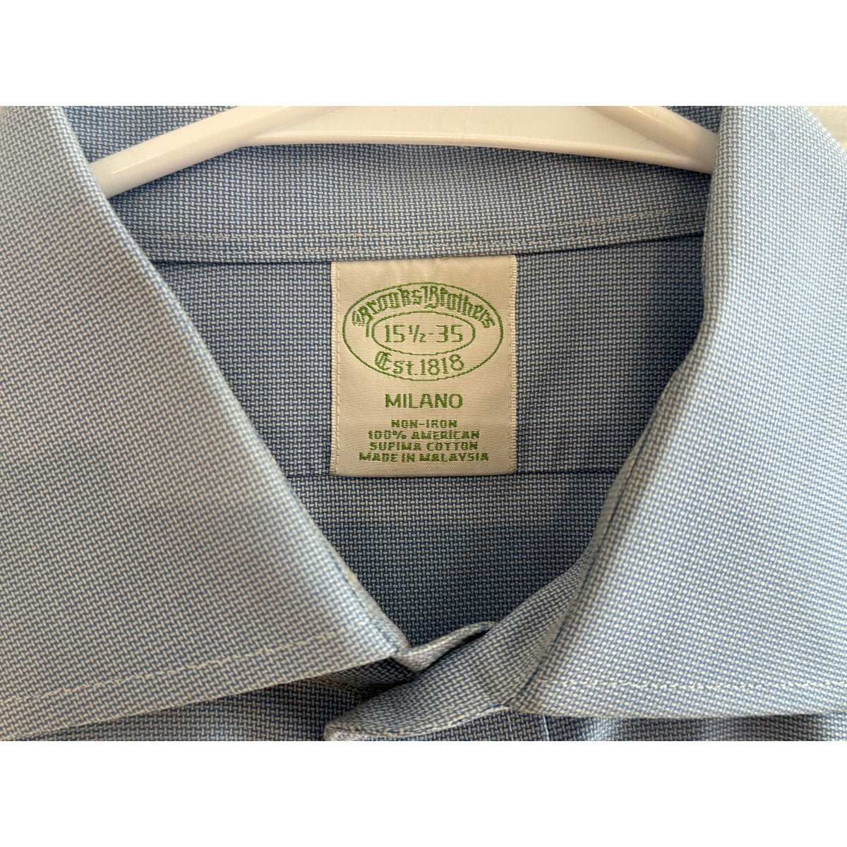 Brooks Brothers Classic Blue Dress Shirt Size 15 1/2