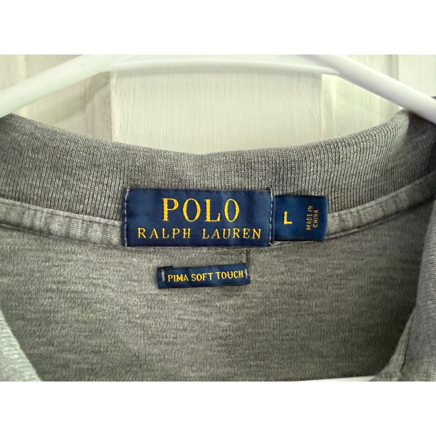 Polo Ralph Lauren Gray Polo Shirt Men's  Detailed Pony