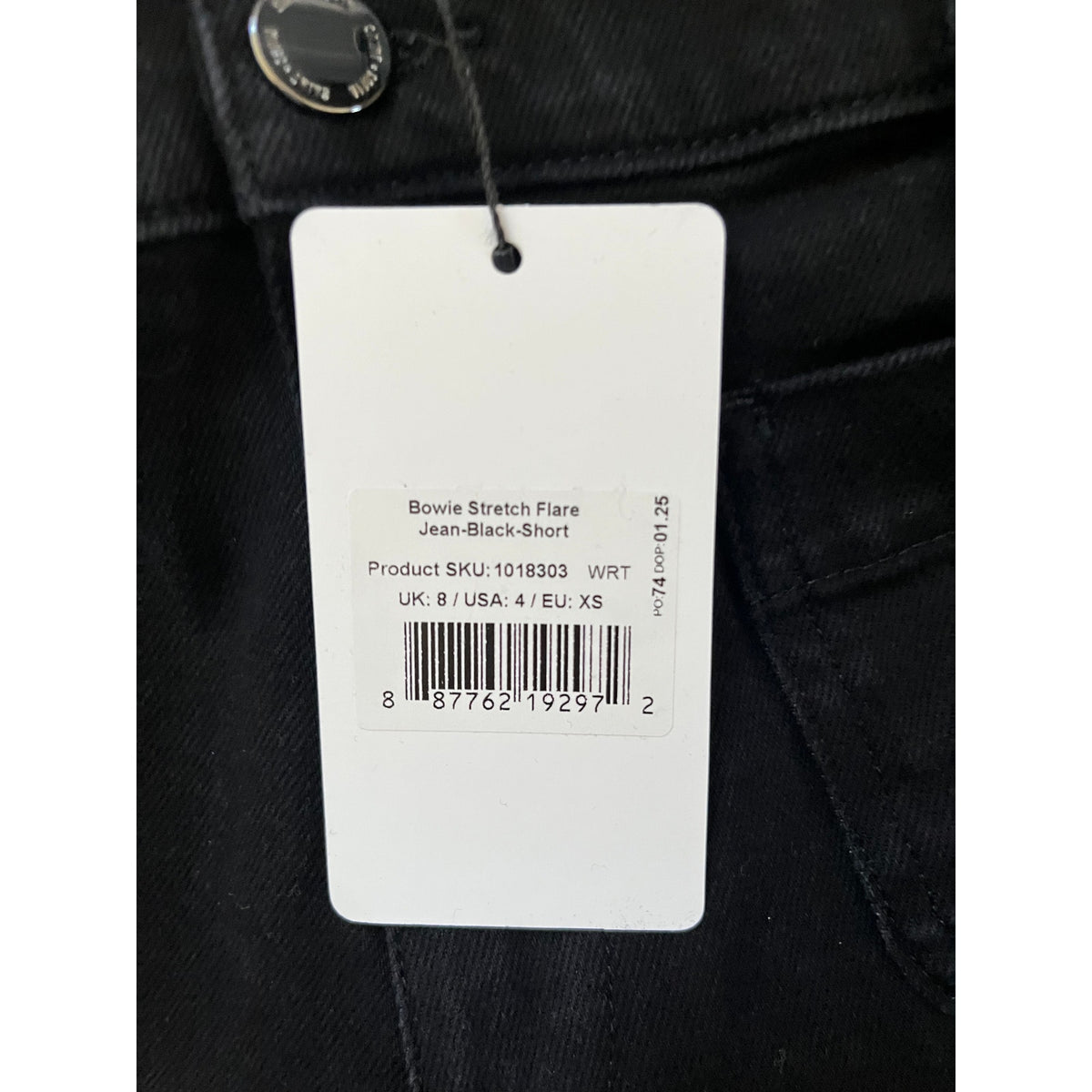 Saint + Sofia Bowie Stretch Flare Jeans Black NWT Sz 4 Short High Rise Retro 70s