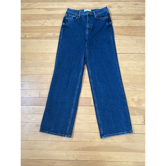 Boden High Rise Wide Leg Jeans Dark Wash Indigo Size 27 EUC