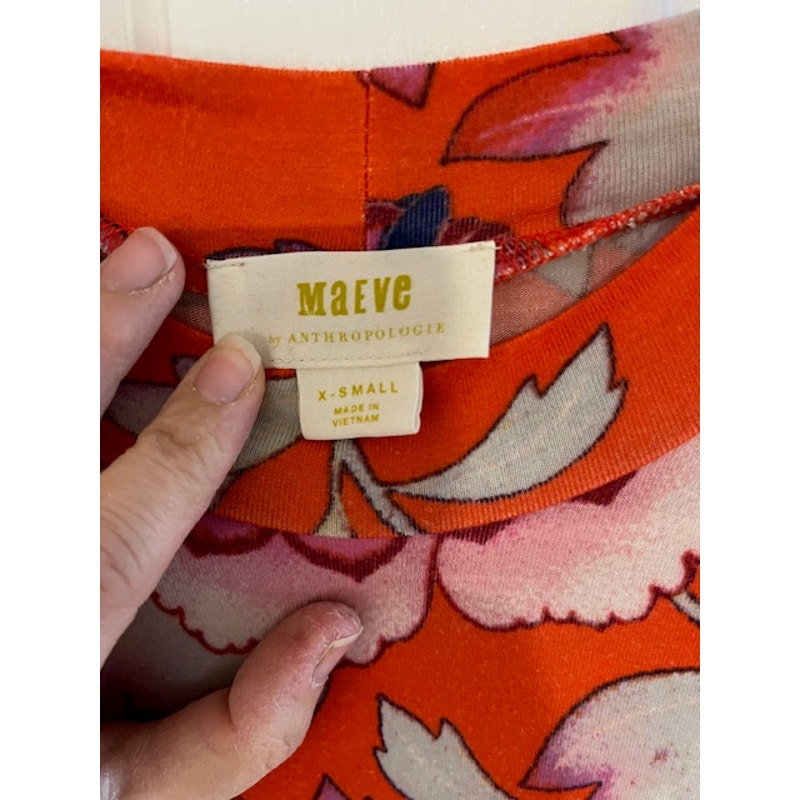 Maeve Orange Floral Spring Dress - X-small