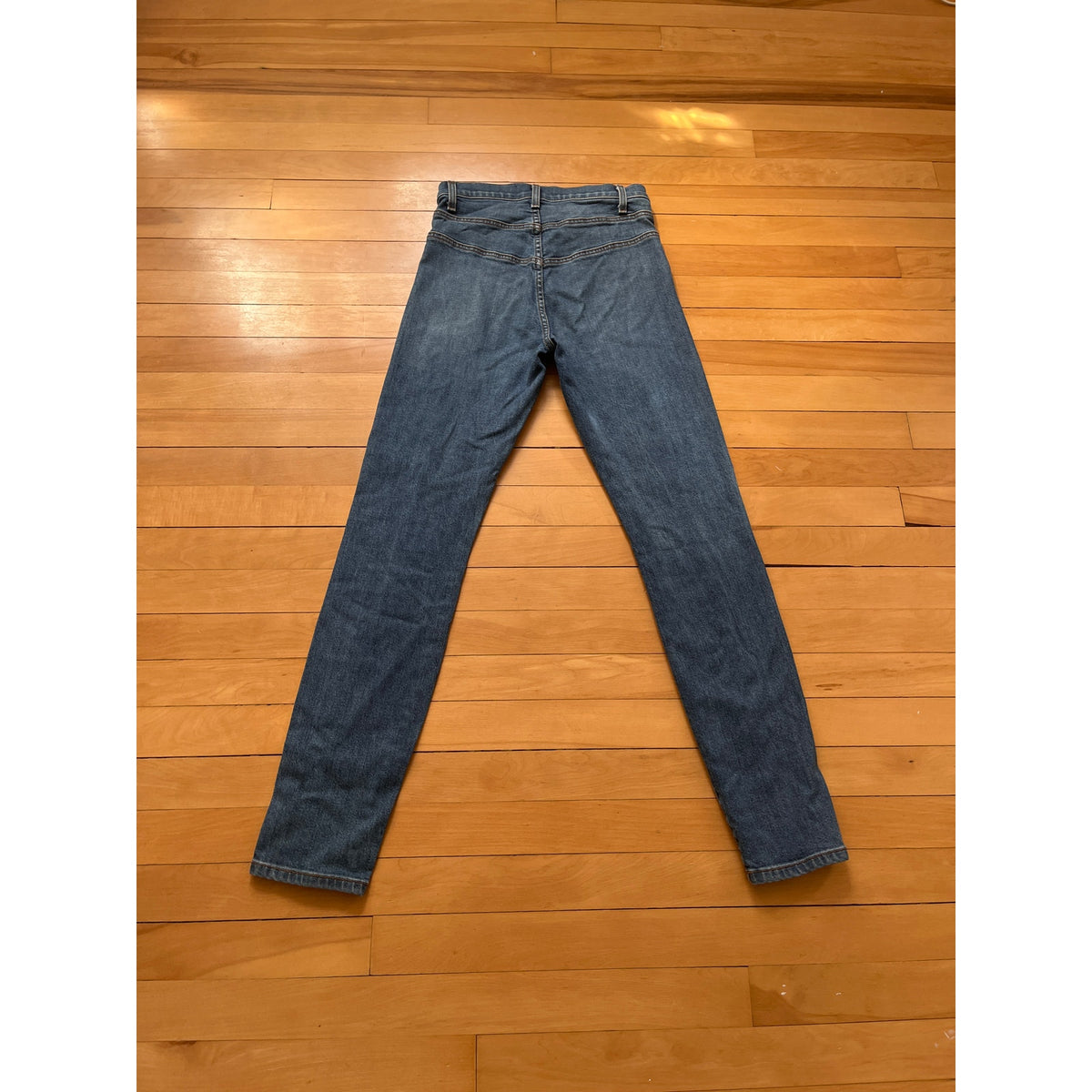 Reformation Amie High Rise Seamed Slim Jeans Blue 25