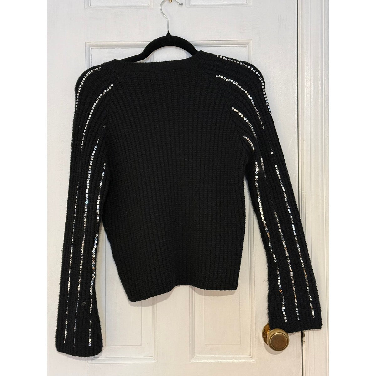 Nannette Lepore Sequined Black Sweater - Medium - Good Condition