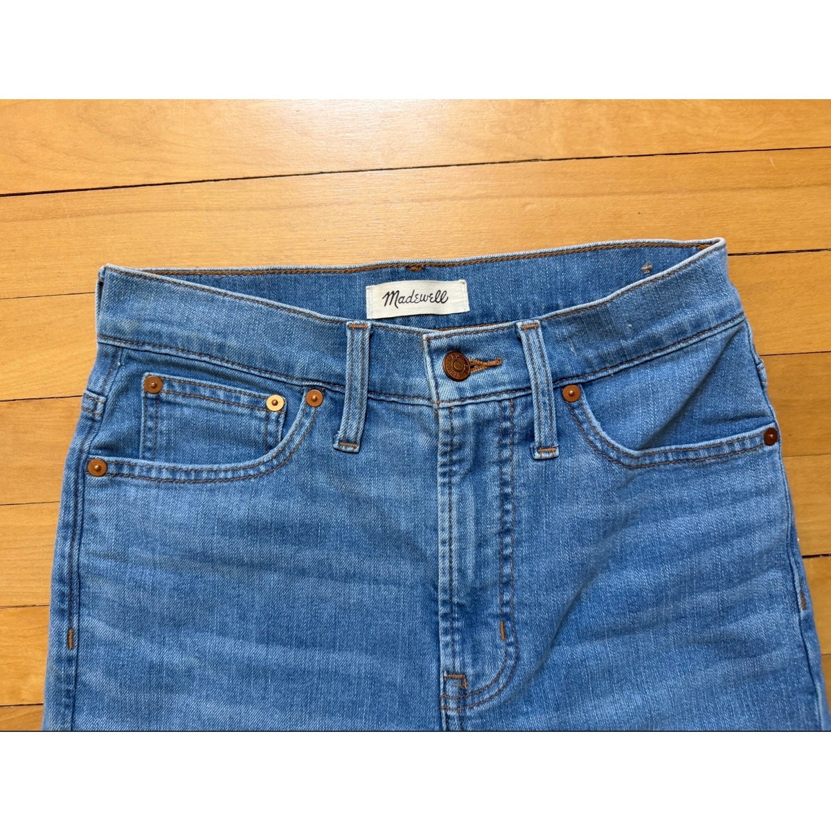 Madewell The Perfect Vintage Jean Size 25 High Rise Distressed Raw Frayed Hem EUC