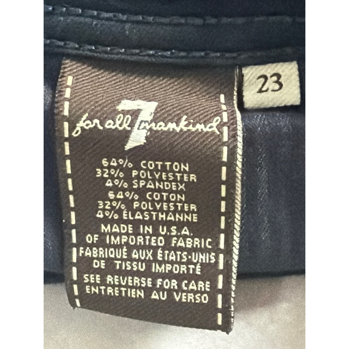 7 For All Mankind Black Flare Bootcut Jeans Size 23 Stretch Y2K Low Mid Rise 32