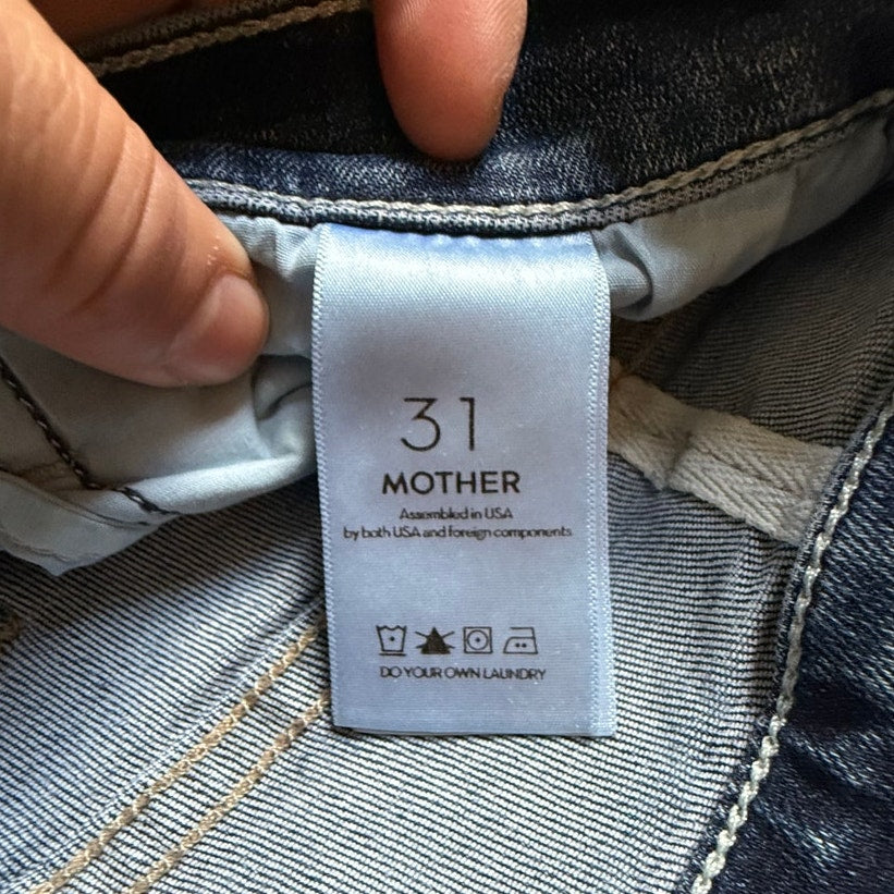 MOTHER The Hustler Ankle Fray High Rise Flare Jeans Size 31 EUC