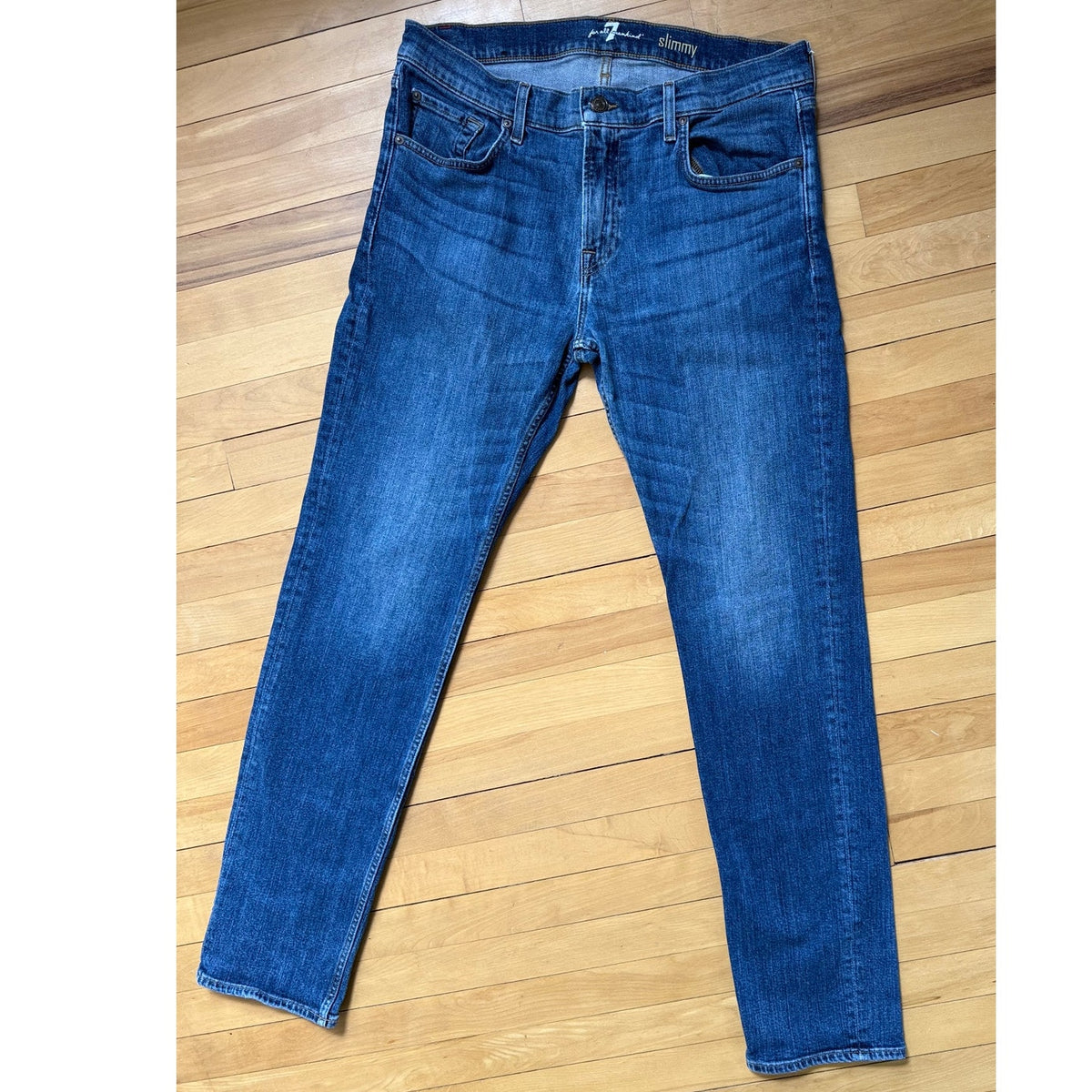 7 For All Mankind Slimmy Jeans Men’s 36 Blue Slim Straight Denim EUC