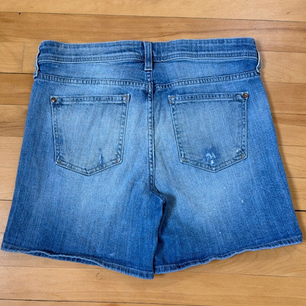Pilcro & the Letterpress "Hyphen" Mid Rise Distressed Jean Shorts - Size 27 (Made in USA)