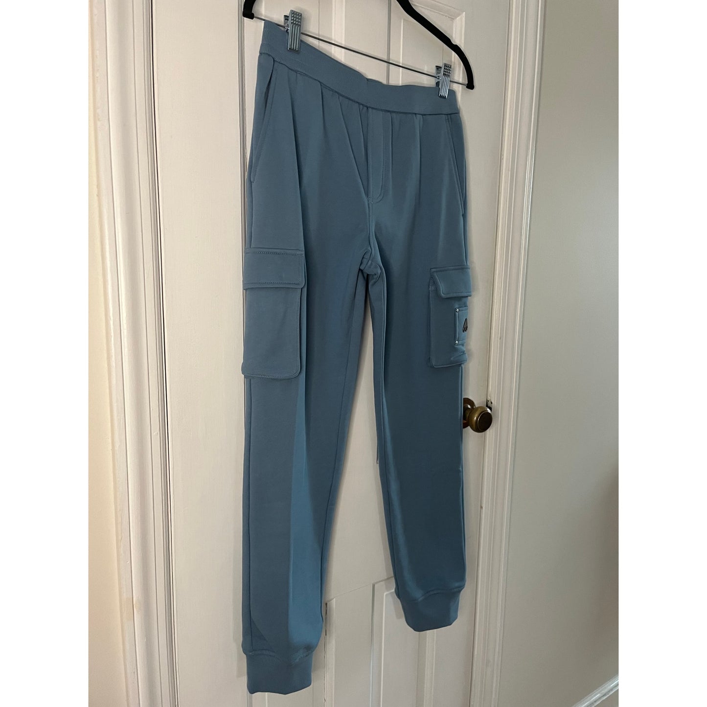 🔥 NWT Moose Knuckles Kids Hartsfield Cargo Joggers Sea Blue Sz L (12-14) Luxury