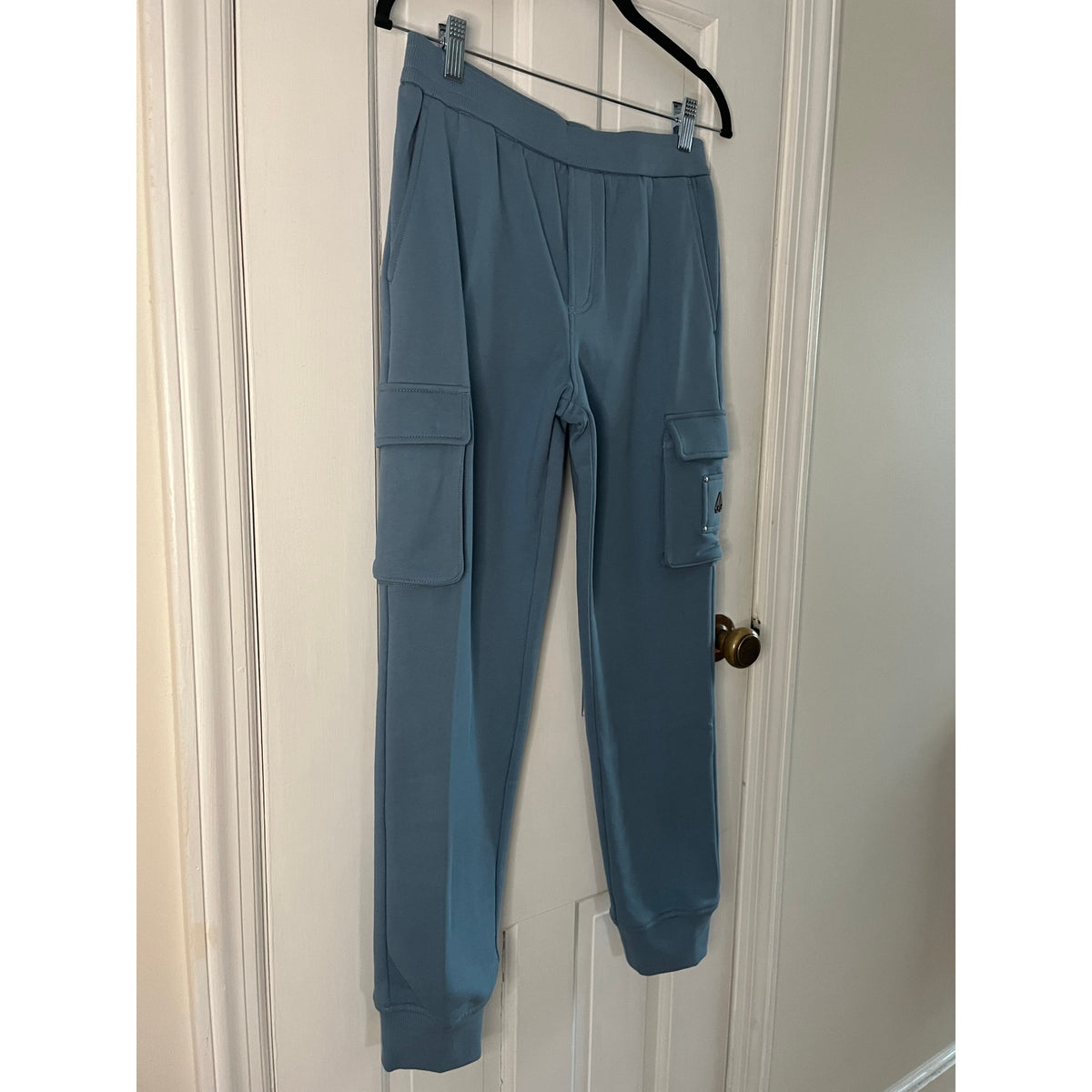 🔥 NWT Moose Knuckles Kids Hartsfield Cargo Joggers Sea Blue Sz L (12-14) Luxury