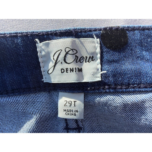 J. Crew Size 29T Dark Wash High Rise ToothPick Style Jean with Black Polka Dots