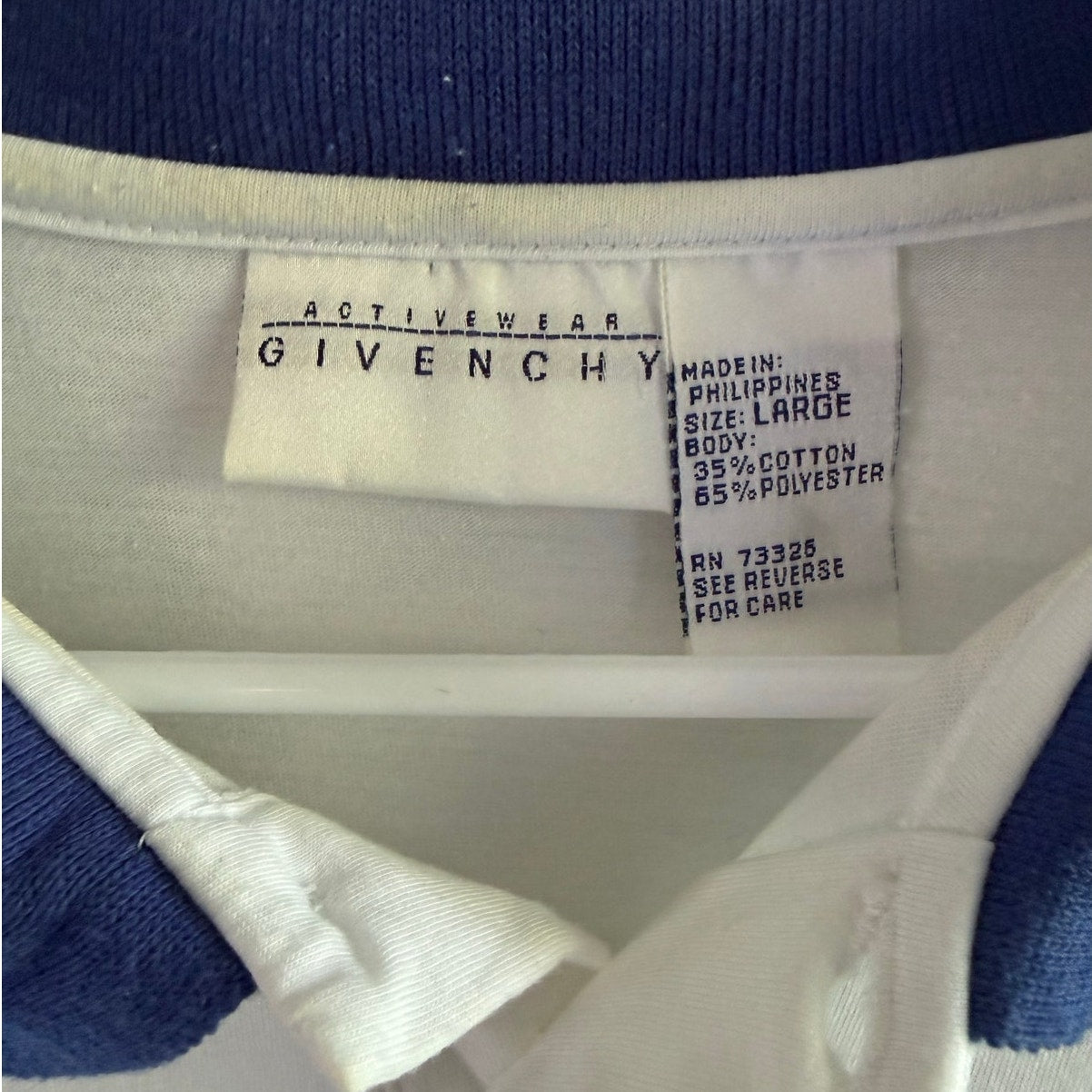 Vintage 80s Givenchy Sport Polo Shirt Embroidered Crest White Mens Large EUC