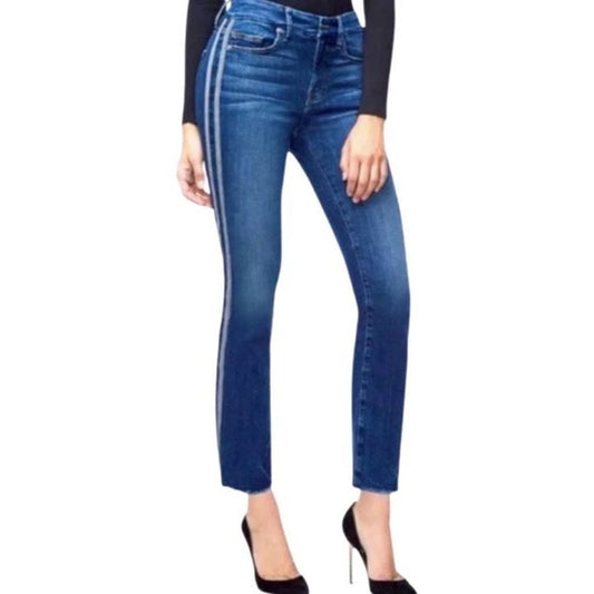 ✨ Good American Good Straight Side Striped Jeans 10/30 ✨