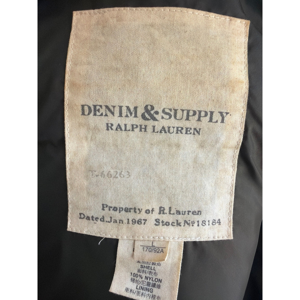 Denim & Supply Ralph Lauren Down Puffer Vest Mens Large Olive Rope Toggle Quilted