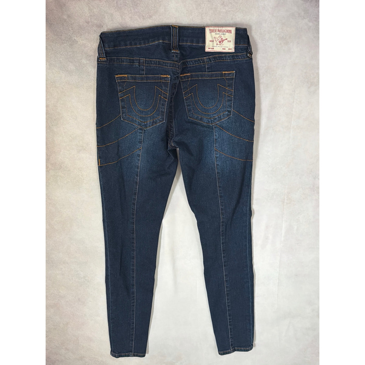 True Religion Jennie Curvy Mid Rise Super Skinny Jeans Size 28 Dark Wash Stretch