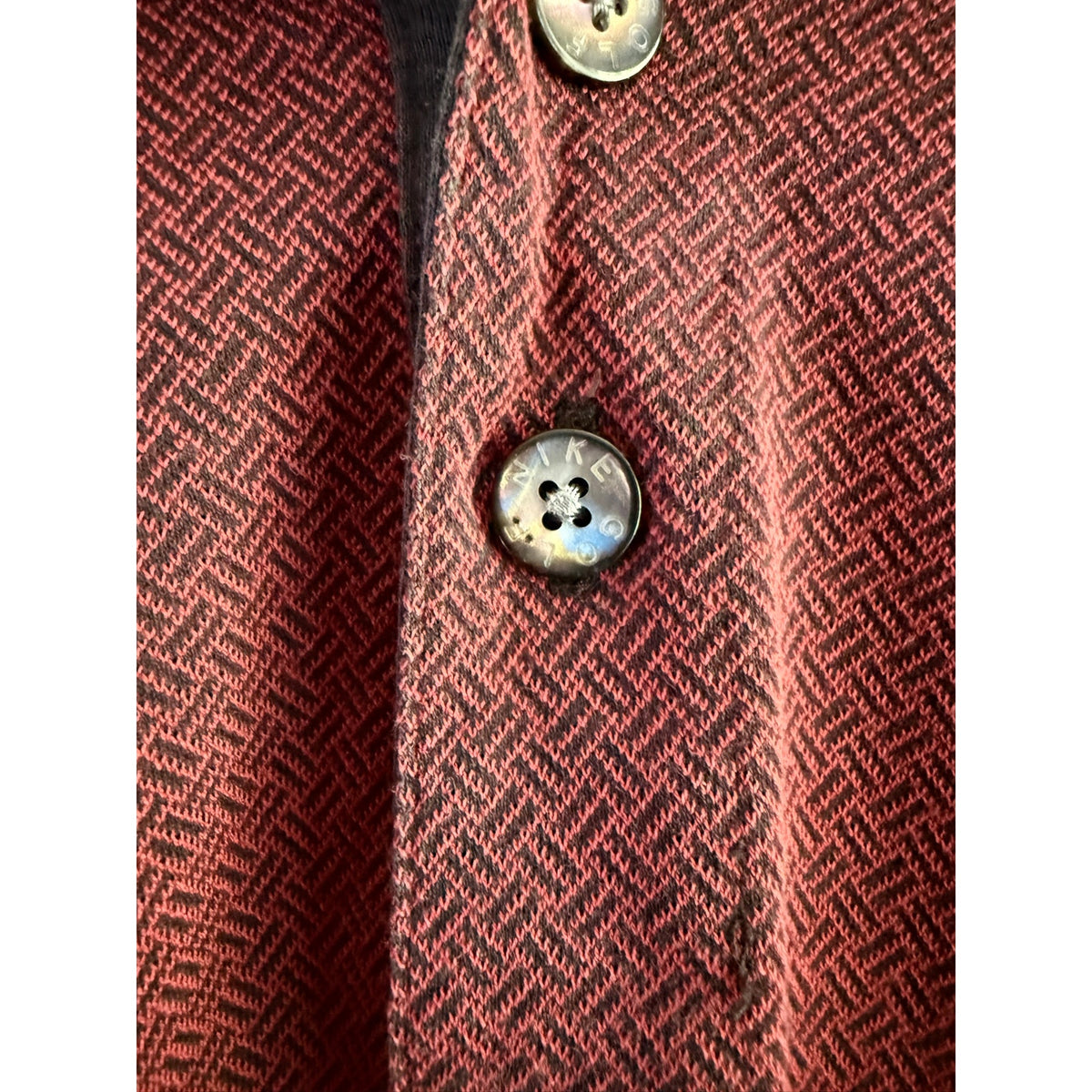 Vintage Nike Tiger Woods Shirt Mens XL Burgundy Maroon Ribbed Knit Golf Polo EUC