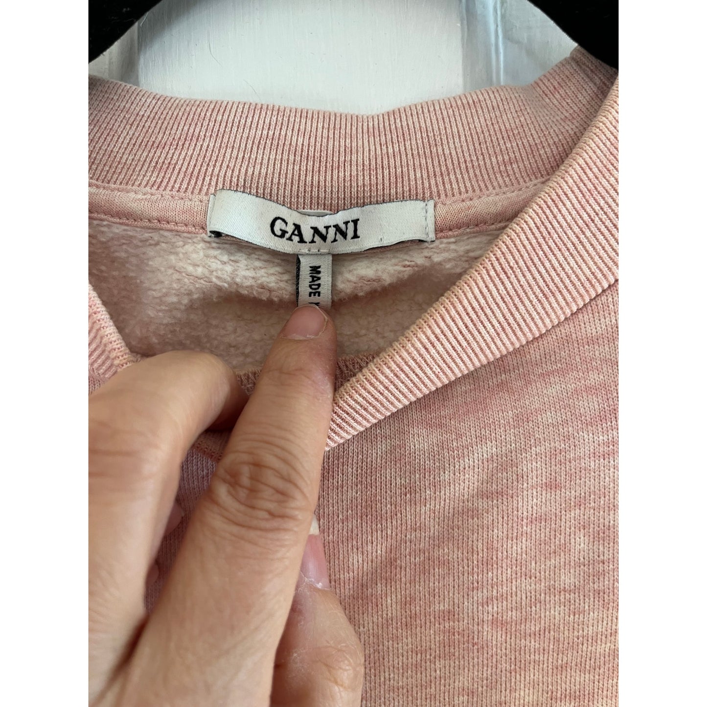 GANNI Pink "Boss Lady" Puff Sleeve Sweatshirt | Isoli Desert Cactus Graphic | S