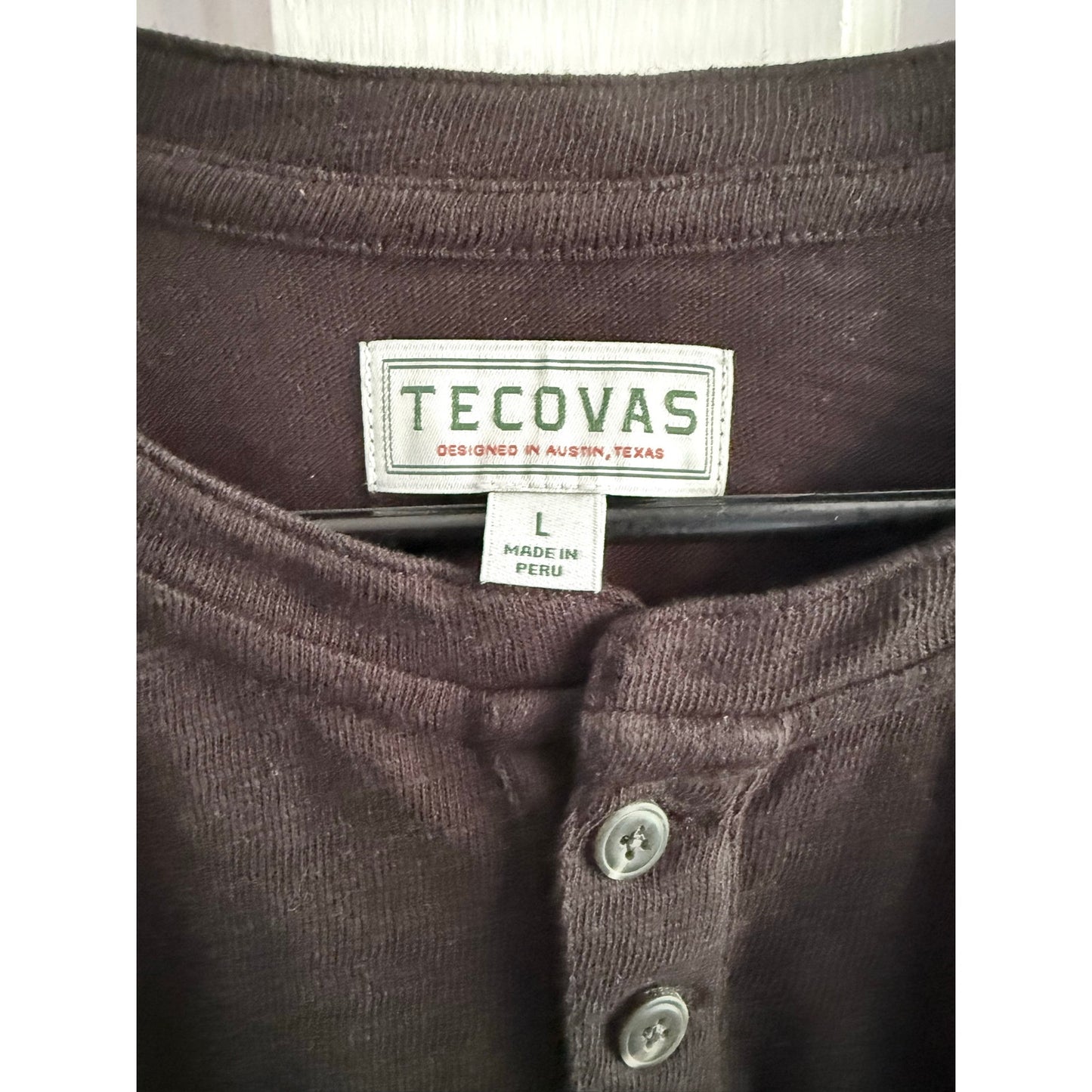 Tecovas Shirt Mens Large Black Henley Long Sleeve Premium Cotton NWT New