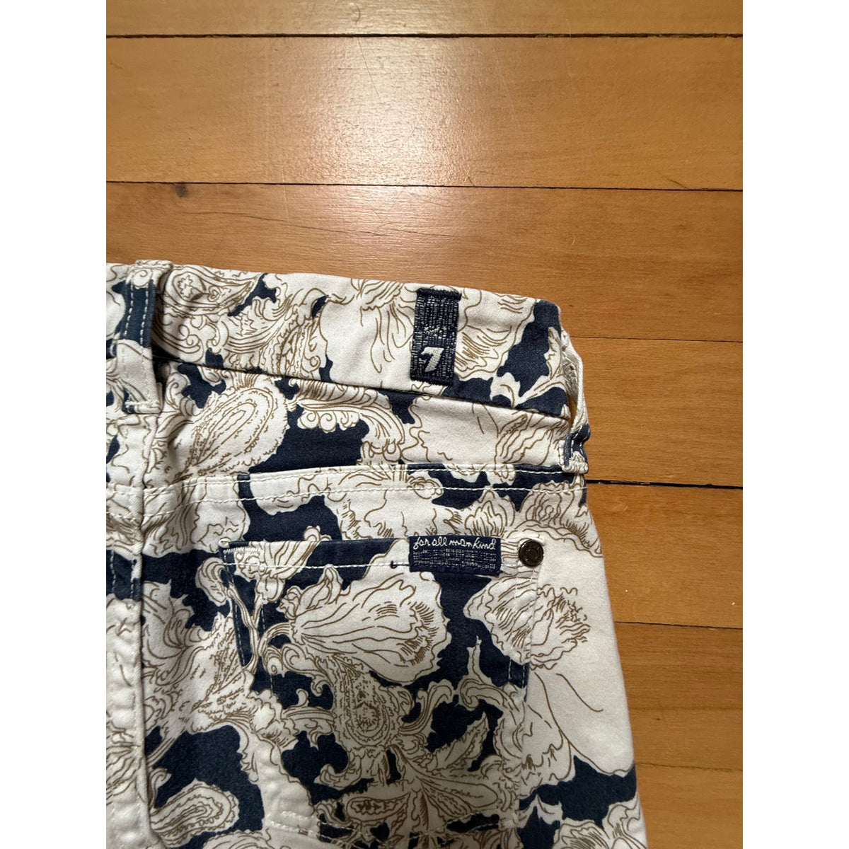 7 For All Mankind "The Ankle Skinny" Moody Floral Jeans - Size 24 - EUC