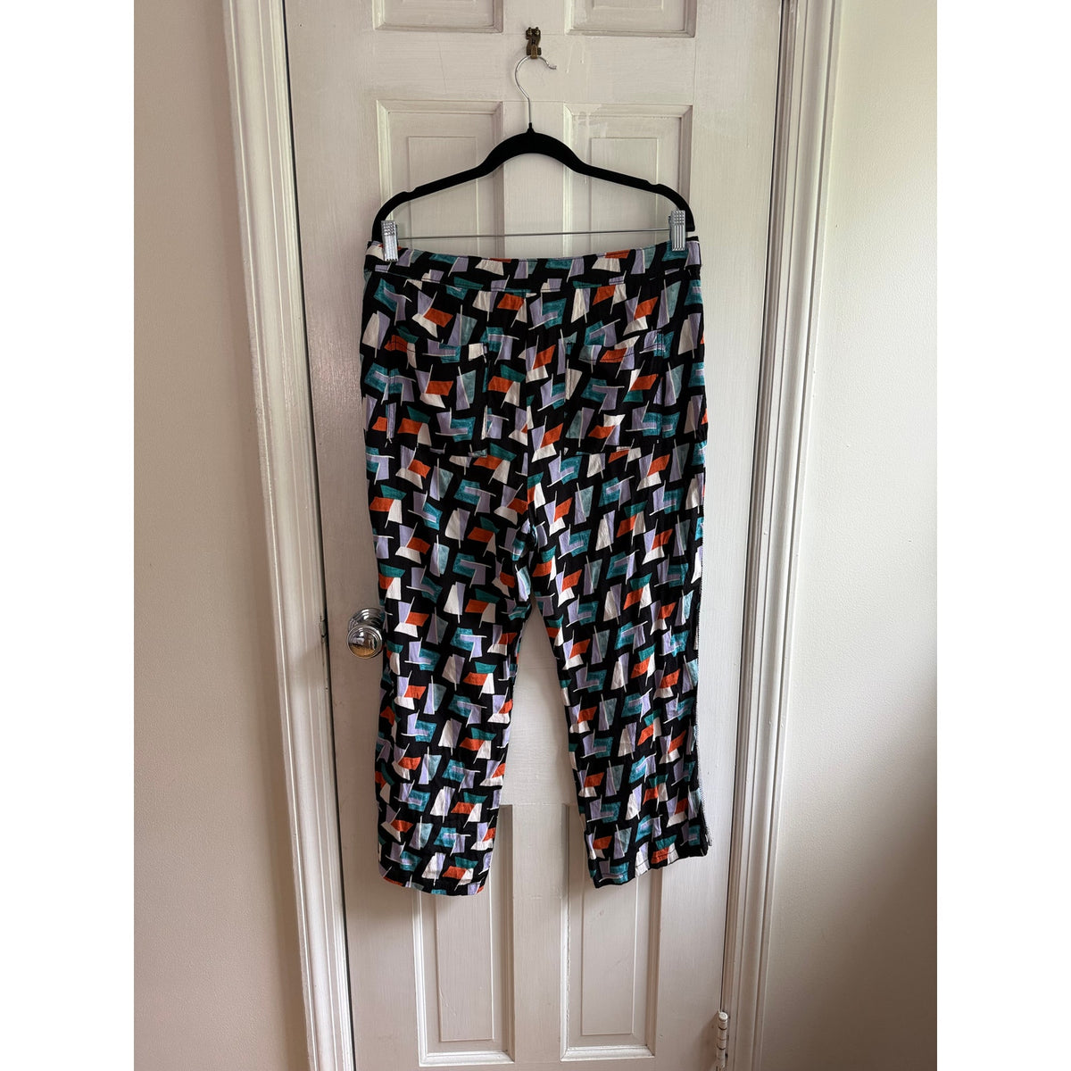 Anthropologie Hei Hei Ginza Geometric Retro Pull On Pants Large EUC