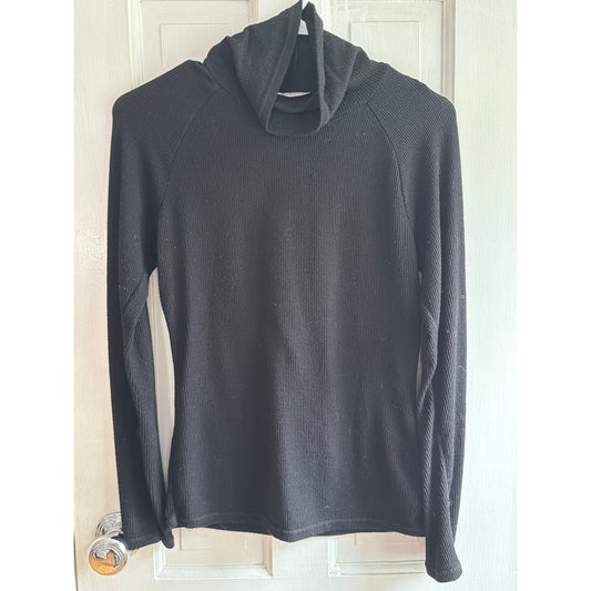 Free People Intimately Black Stretch Turtleneck Long Sleeve Top - Size M - EUC