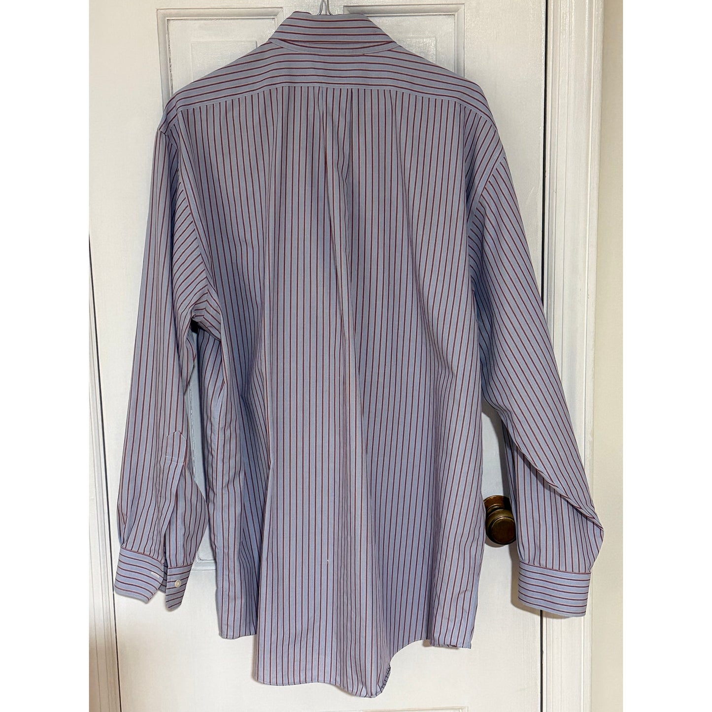 Brooks Brothers Men’s Blue w/Red Stripe Traditional Fit Dress Shirt 16.5