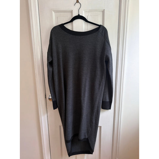 French Collection Size Small Long Sleeve Black and Grey Sweater Dress