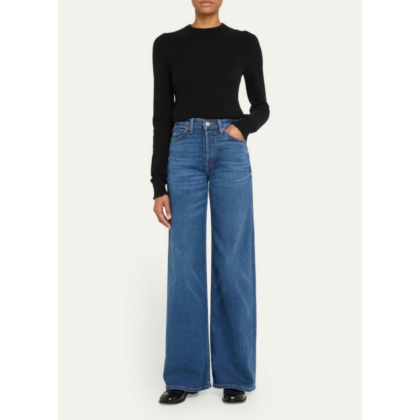 Re/done 70s ultra high rise wide leg jeans, size 27