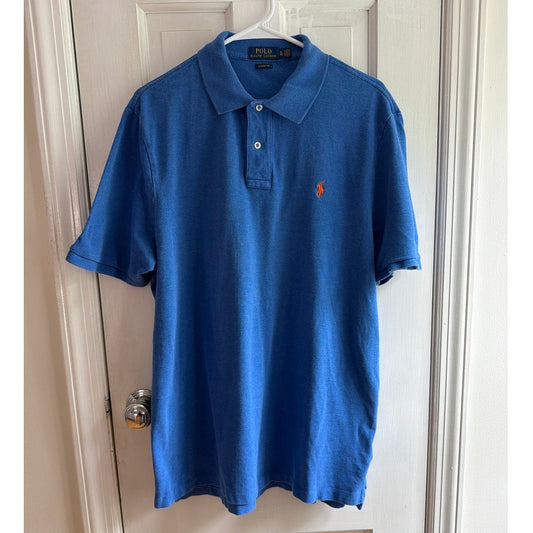 Polo Ralph Lauren XL Blue Polo Shirt Men's Orange Pony