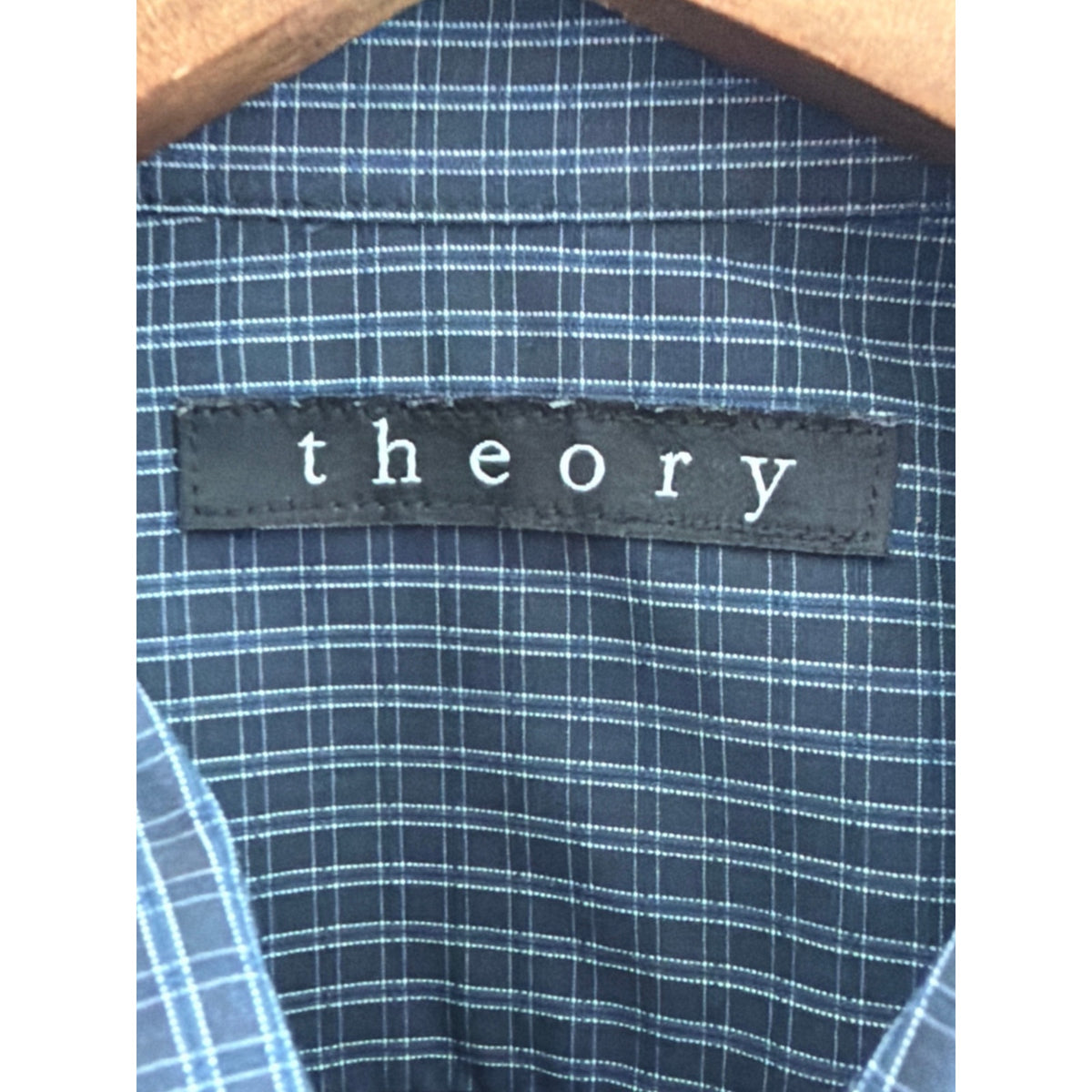 Theory Black Shirt Button Down Twill Mens Medium M Solid Luxury Clean EUC