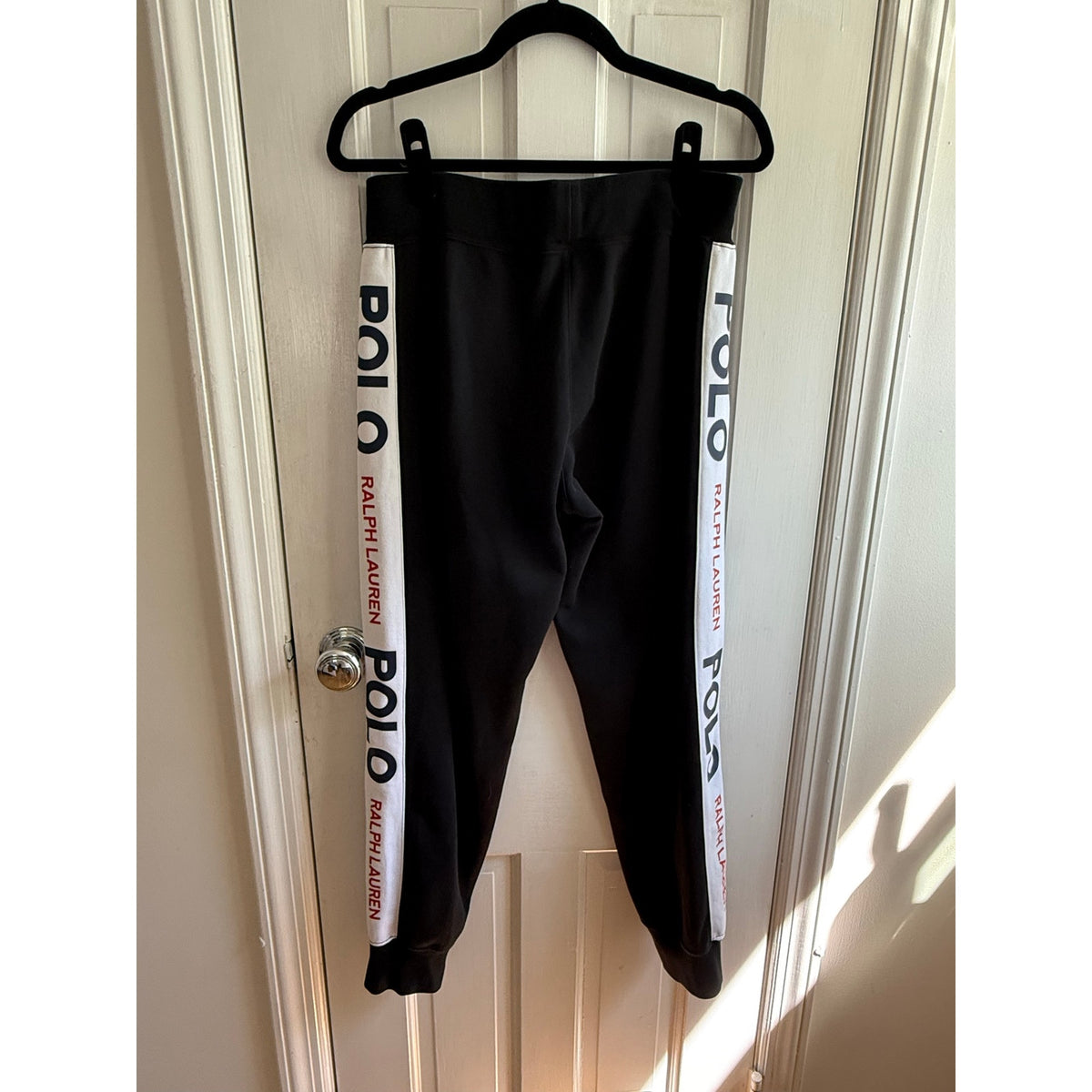 Polo Ralph Lauren Men's Black Logo Jogger Sweatpants Size Medium Essential Fleece