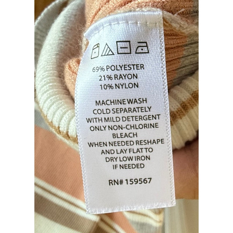 Willow & Wind Malibu Stripe Knit Midi Sweater Dress Small EUC Oatmeal Multi