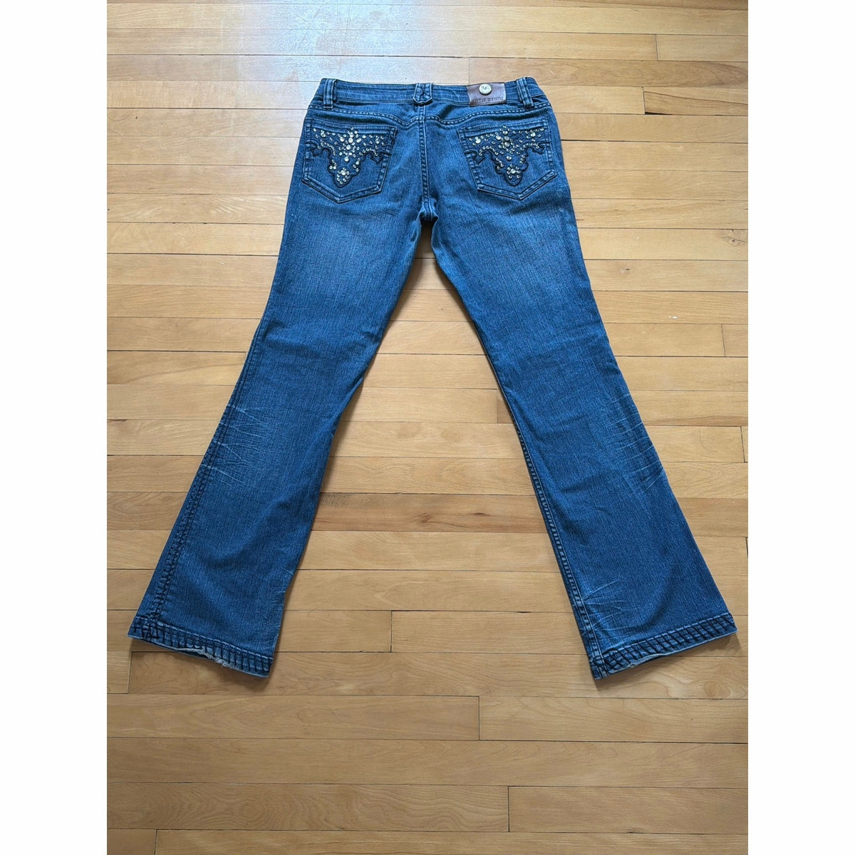 Antik Denim Vintage Bootcut Jeans Distressed Y2K Embroidered Pockets Size 29