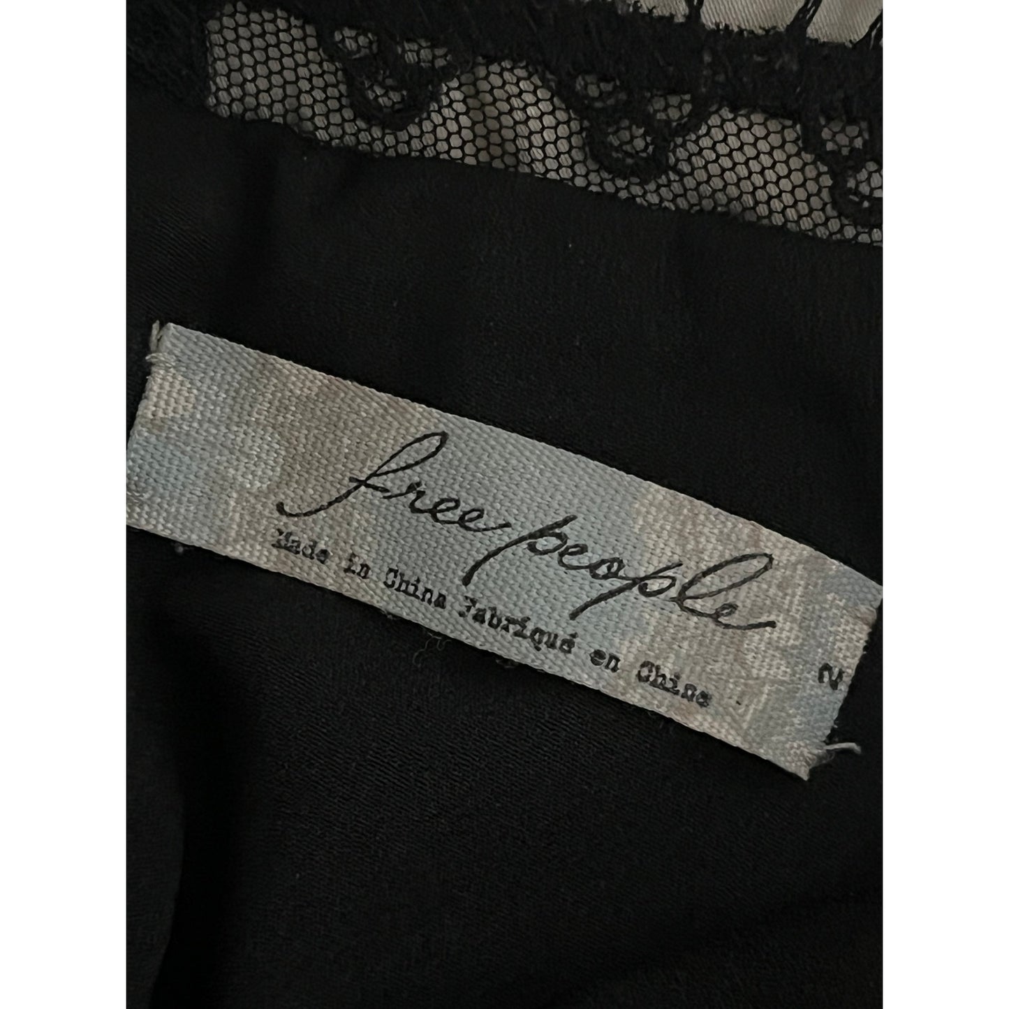 🖤 VTG Free People Black Lace Mini Dress Urban Outfitters Whimsigoth Y2K Sz 2