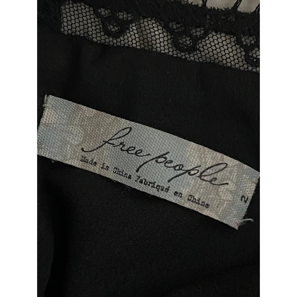🖤 VTG Free People Black Lace Mini Dress Urban Outfitters Whimsigoth Y2K Sz 2
