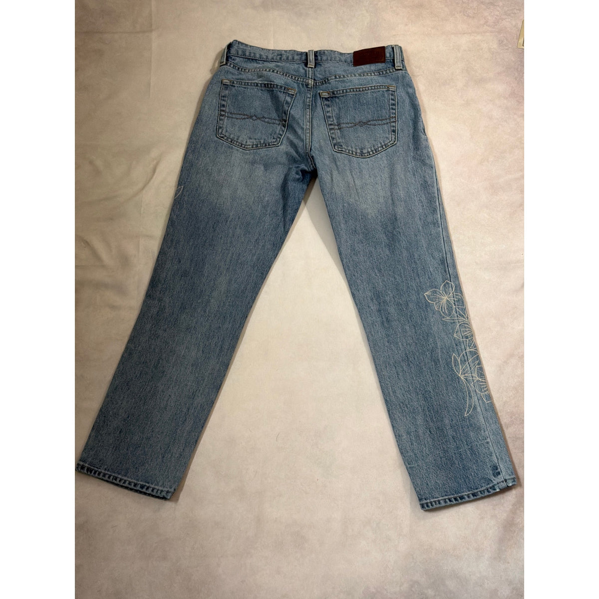 Lucky Brand Size 0/25 Sienna Slim Boyfriend Flower Embroidered Light Wash Jeans