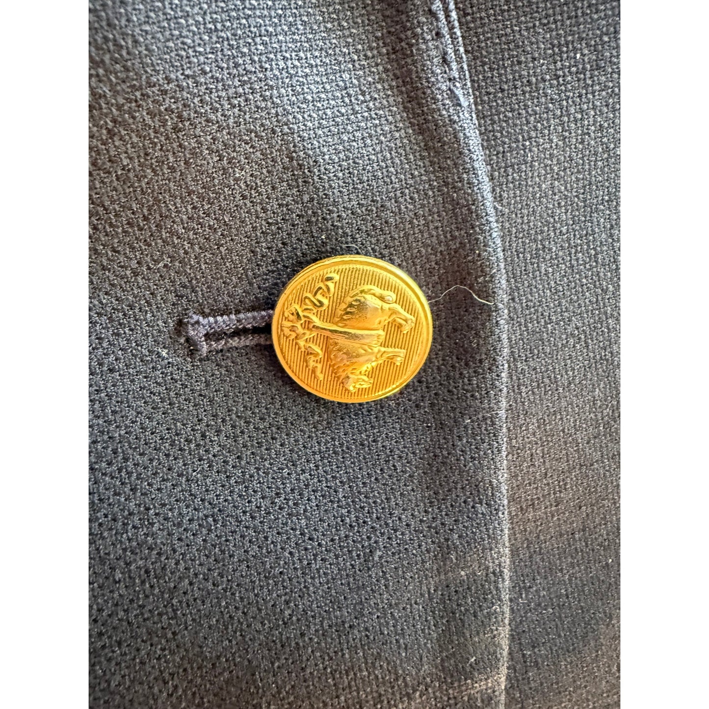 Brooks Brothers Red Fleece Blazer Womens 6 Navy Blue Gold Button Wool Blend EUC