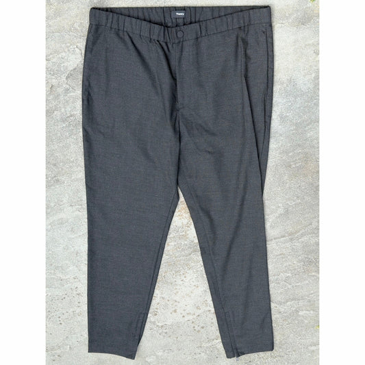 Theory Terrance Tech Suiting Jogger Pants Womens XL Charcoal Grey Ankle Zip XL
