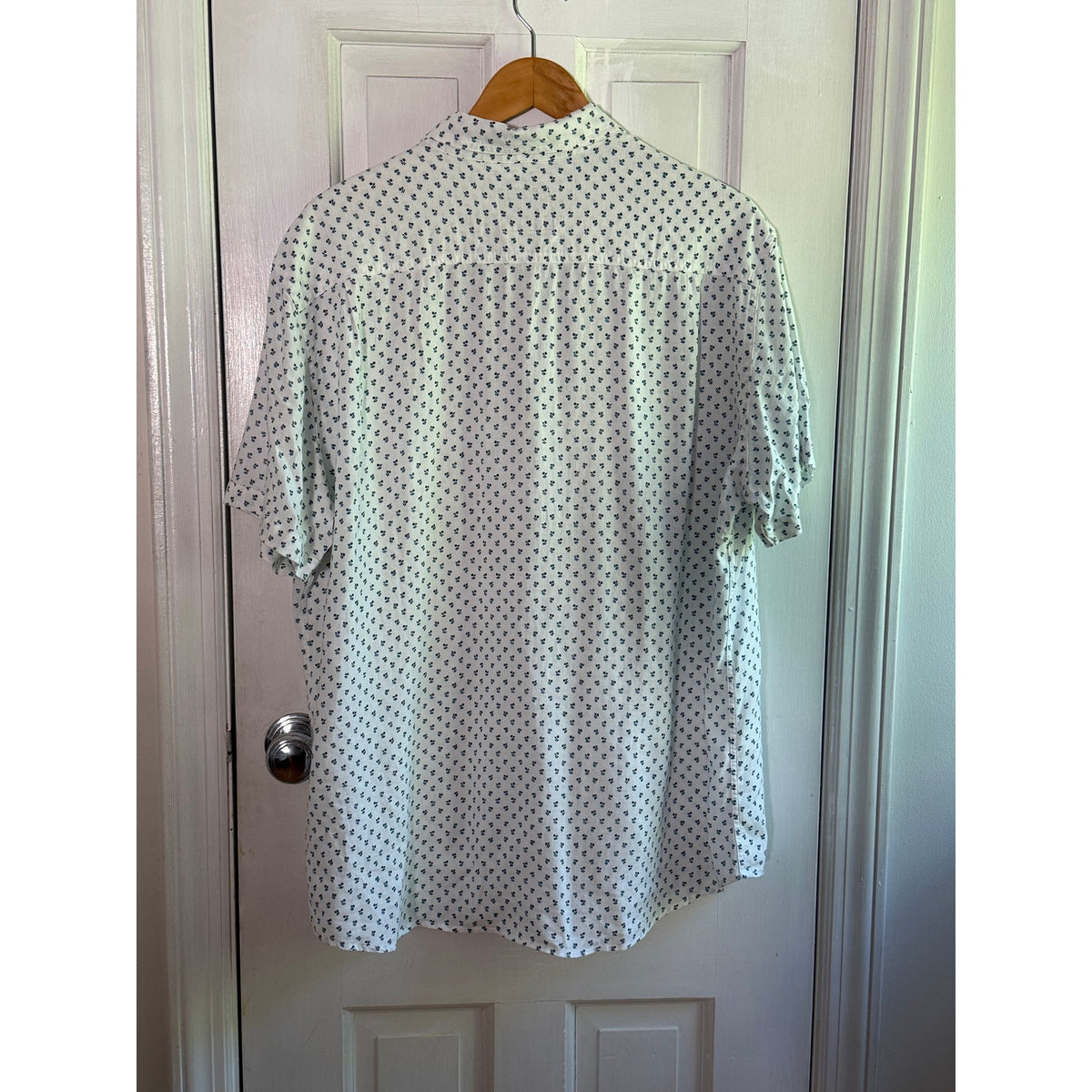 Rails Men's XXL Carson Blue Fleurs Daisy Floral Short Sleeve Linen Blend Shirt EUC