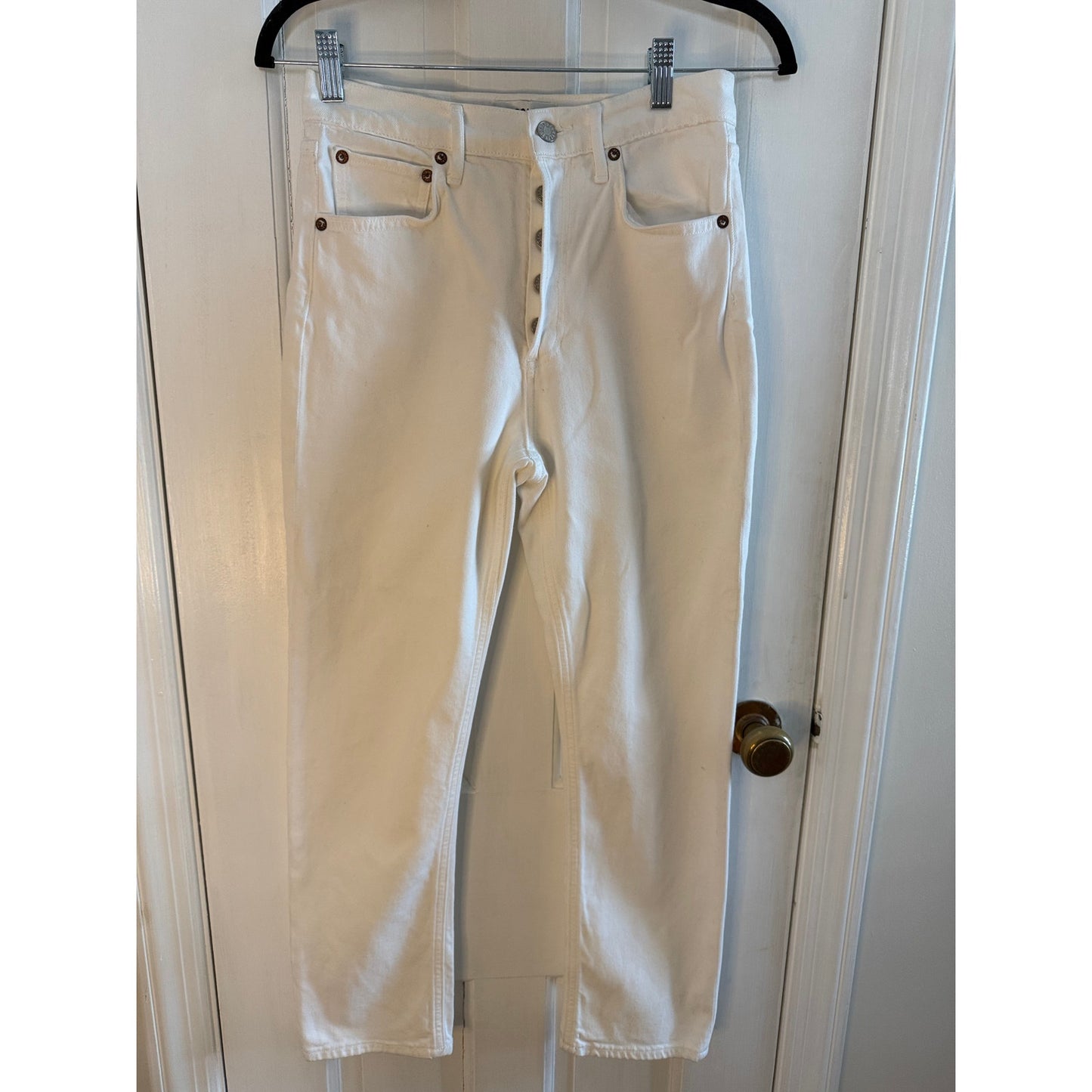 AGolde White Jeans Straight - Button Fly - Size 25