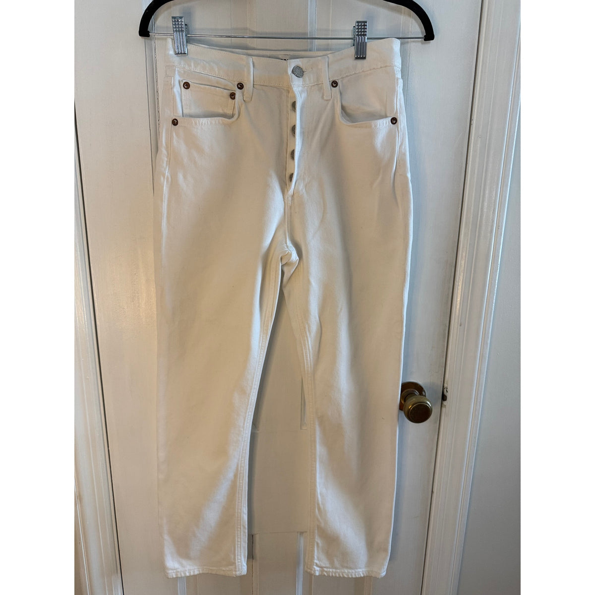 AGolde White Jeans Straight - Button Fly - Size 25