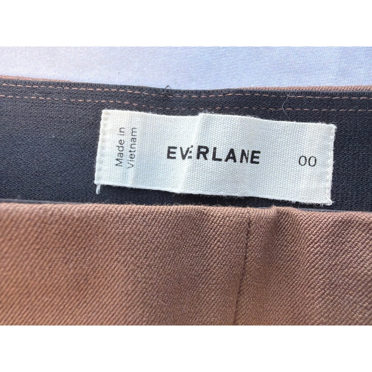 Everlane Size 00 Slim Fit Low Rise Work Pants Cocoa Brown EUC