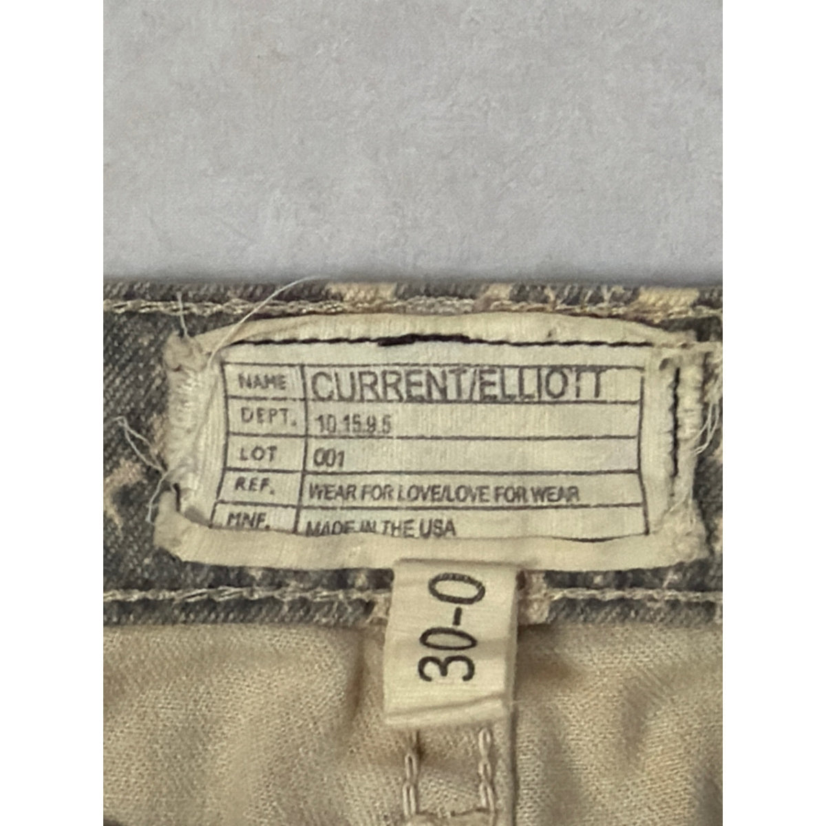 Current/Elliott The Ankle Skinny Jeans Gray Snake Print Canvas Size 30