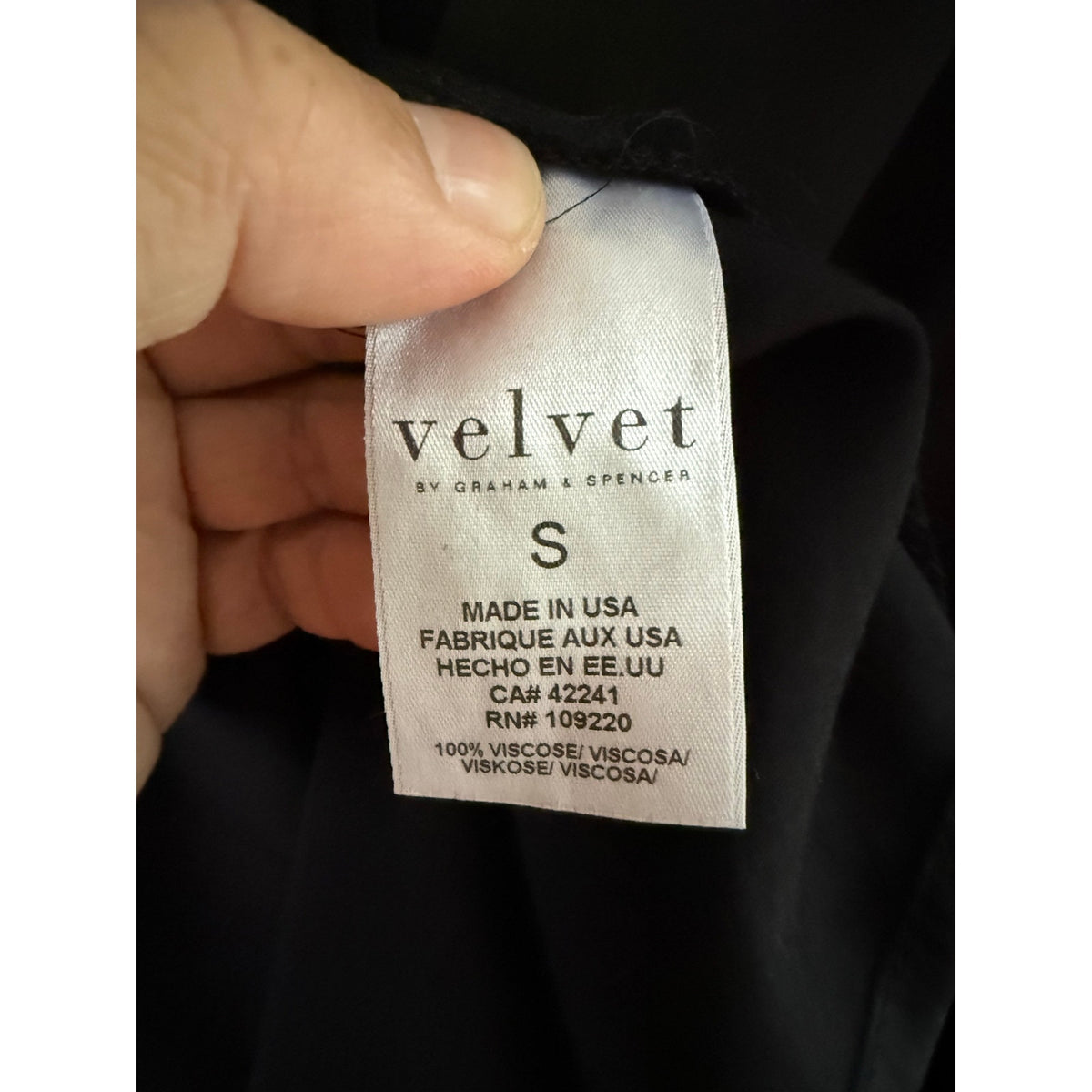 Velvet by Graham & Spencer Black Knit Dress Small Made in USA Twist Front EUC