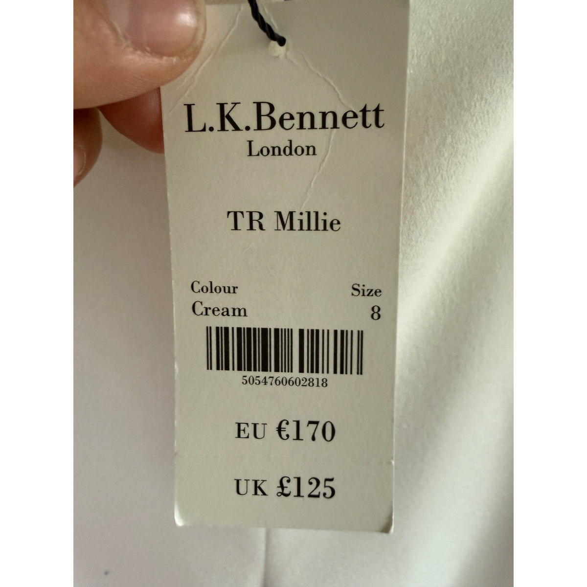 NWT L.K. Bennett Millie White Kick Flare Trousers Size 4 High Waist Crop