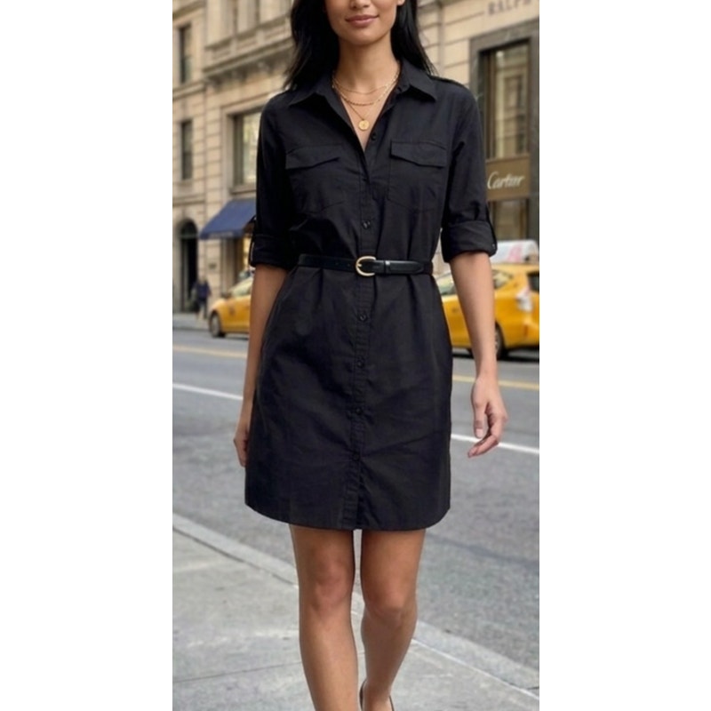 Theory "Virgilia Precise" Sheath Dress - Black - Size 12
