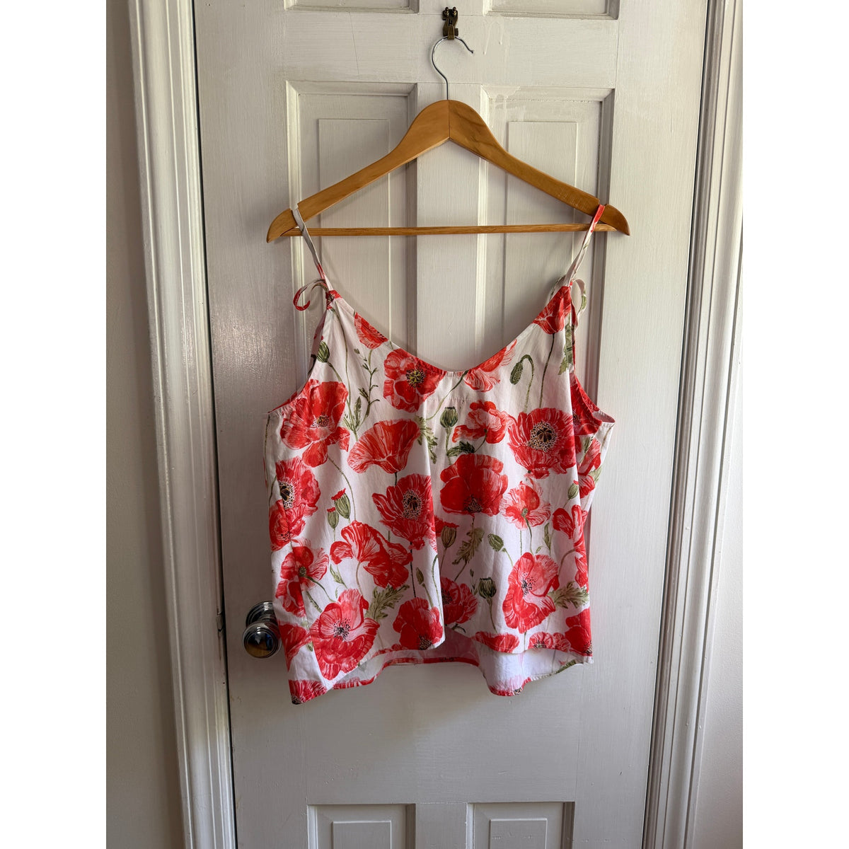 The Lazy Poet Amelie Coquelicot Cotton Poppy Floral Camisole Tank Top L NWT