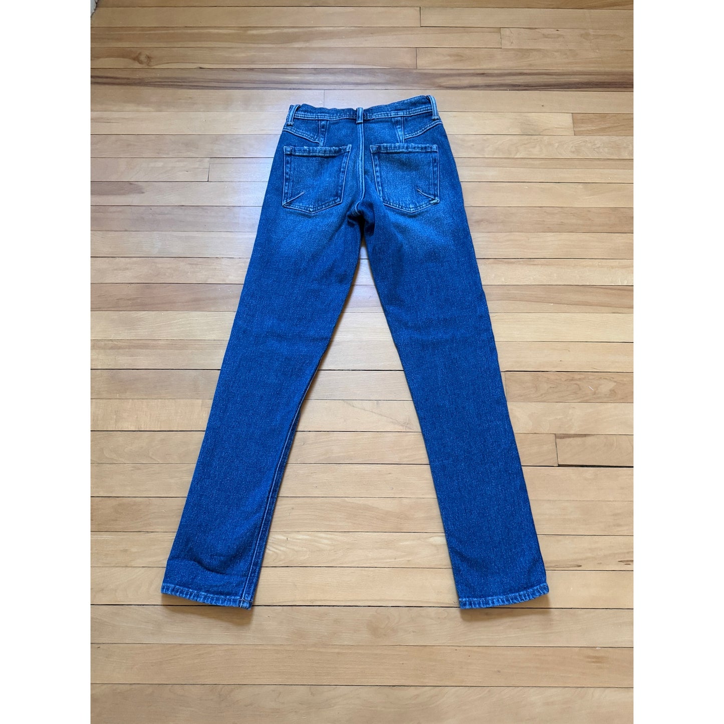 We The Free Free People Leila High Rise Slim Straight Jeans Size 24 Medium Wash EUC