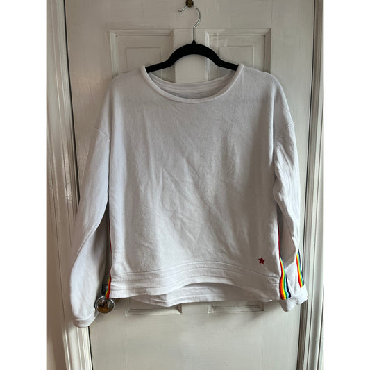 Tracy Anderson x GILI Rainbow Stripe Star Sweatshirt White S